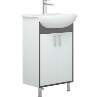 Тумба под раковину Corozo Спектр 50см белый/серый SD-00000707